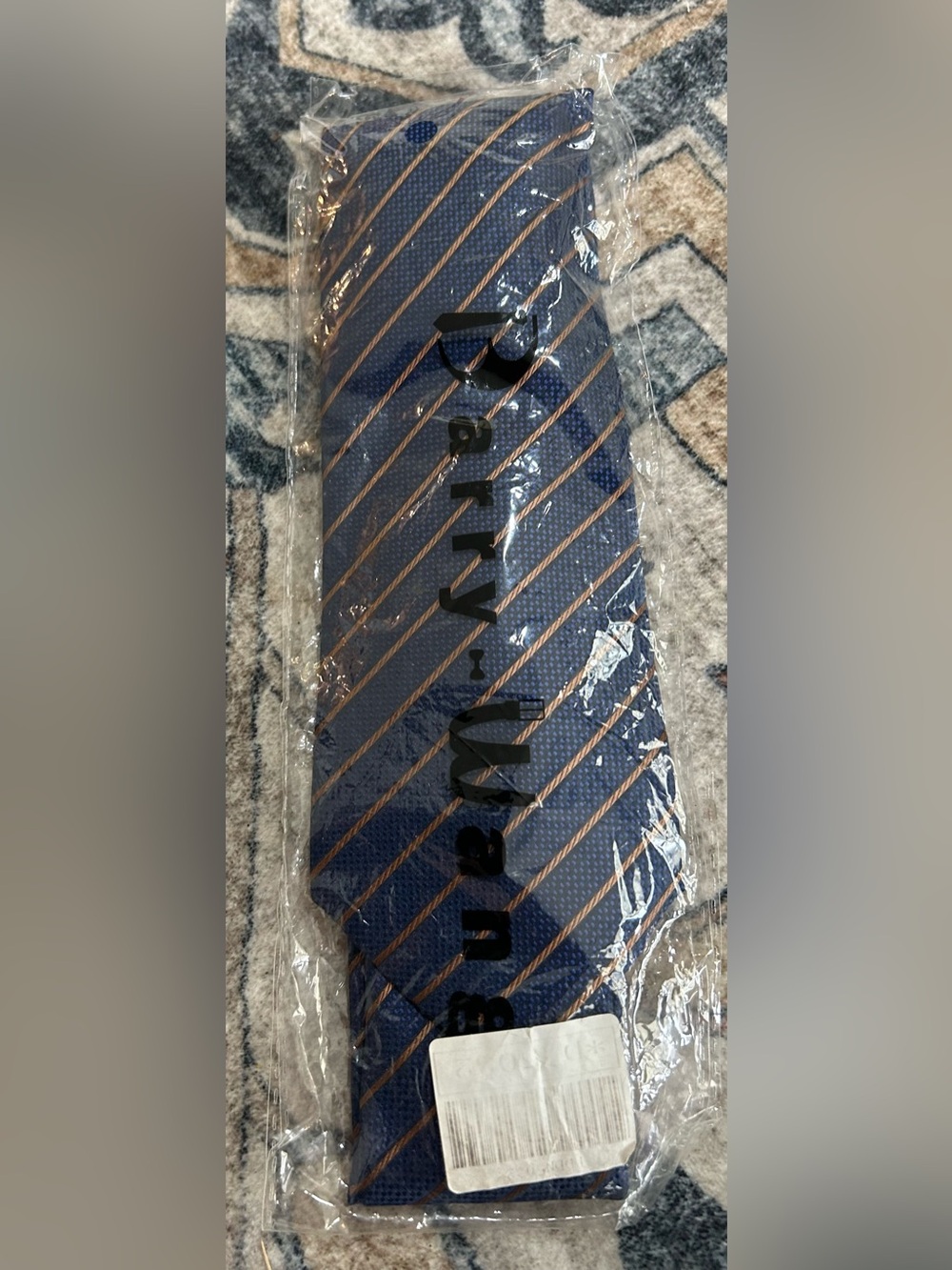 Blue and Gold Striped Men's Tie